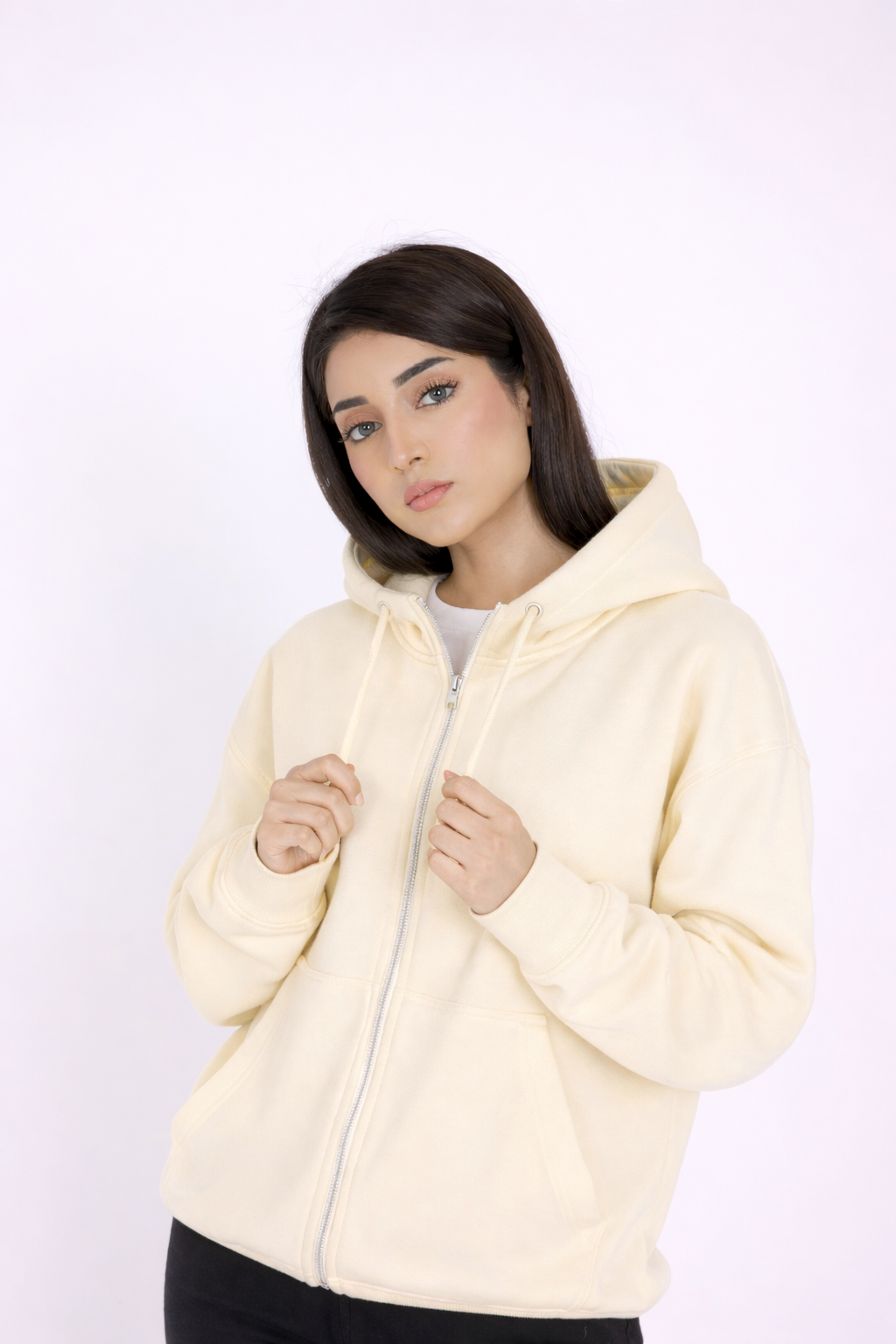 NUDE ZIP-UP HOODIE