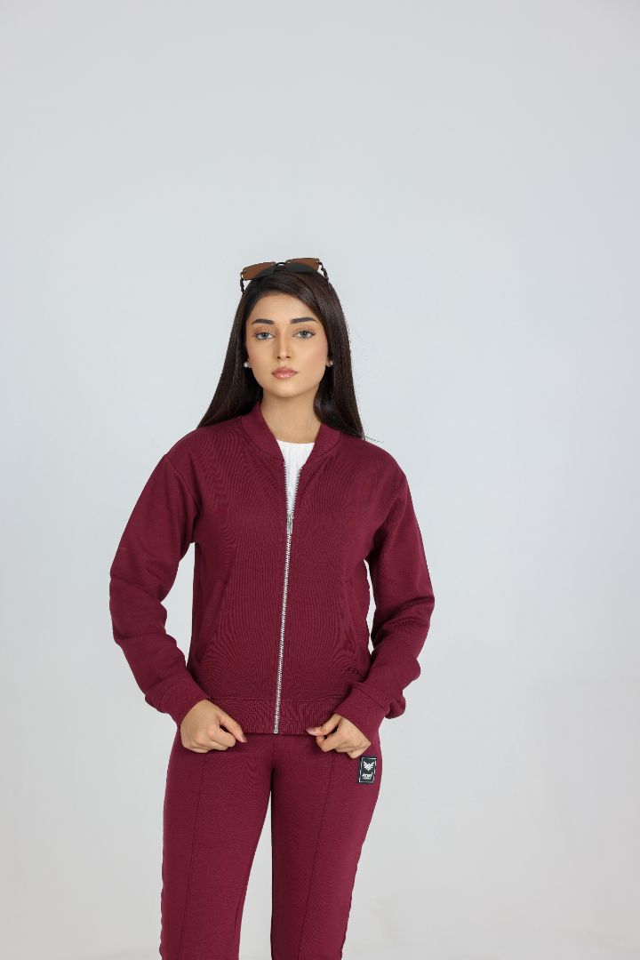Women’s Zip-Up Jacket - Wine Red