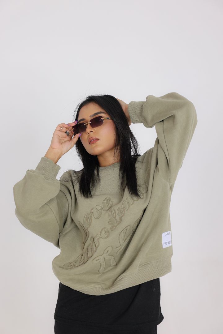 OVERSIZED SAGE GREEN SWEAT SHIRT