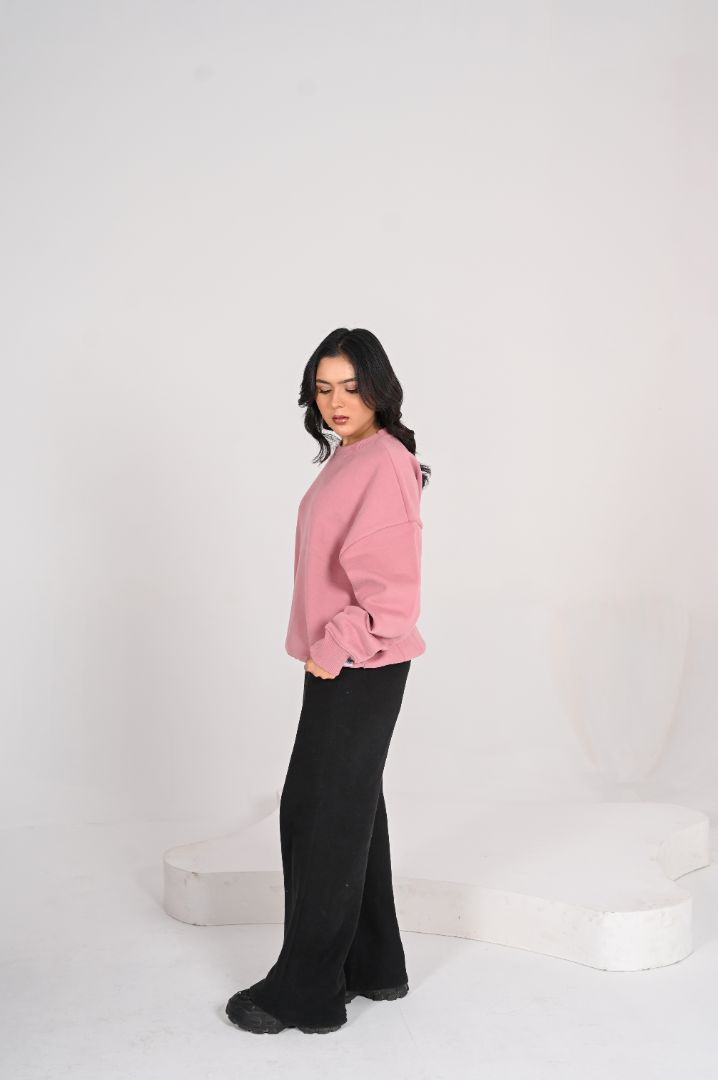 OVERSIZED PASTEL PINK SWEAT SHIRT