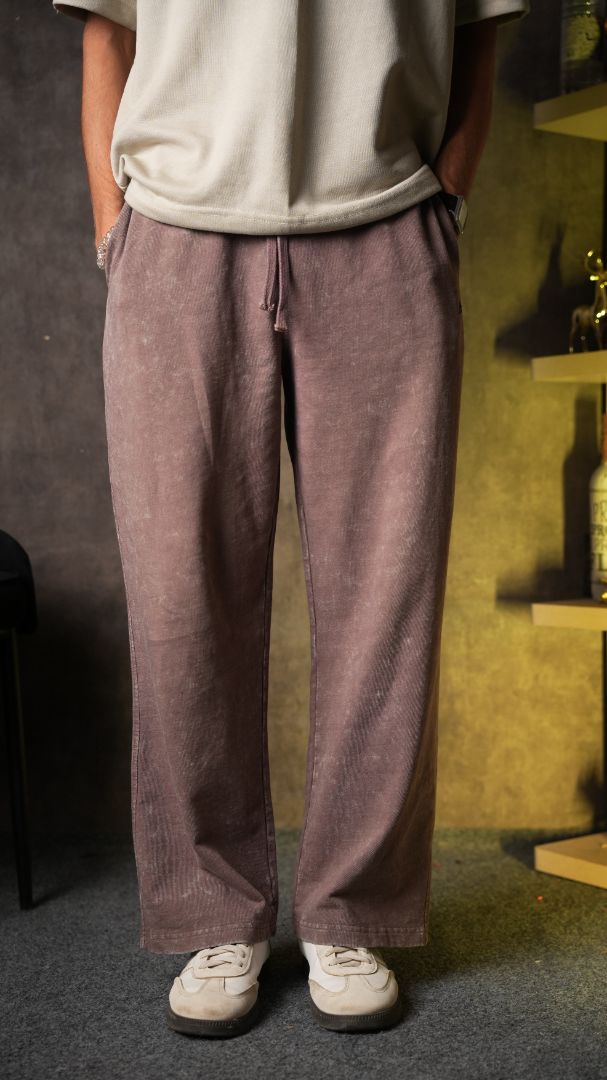 BROWN ACID WASH TROUSER (UNISEX)