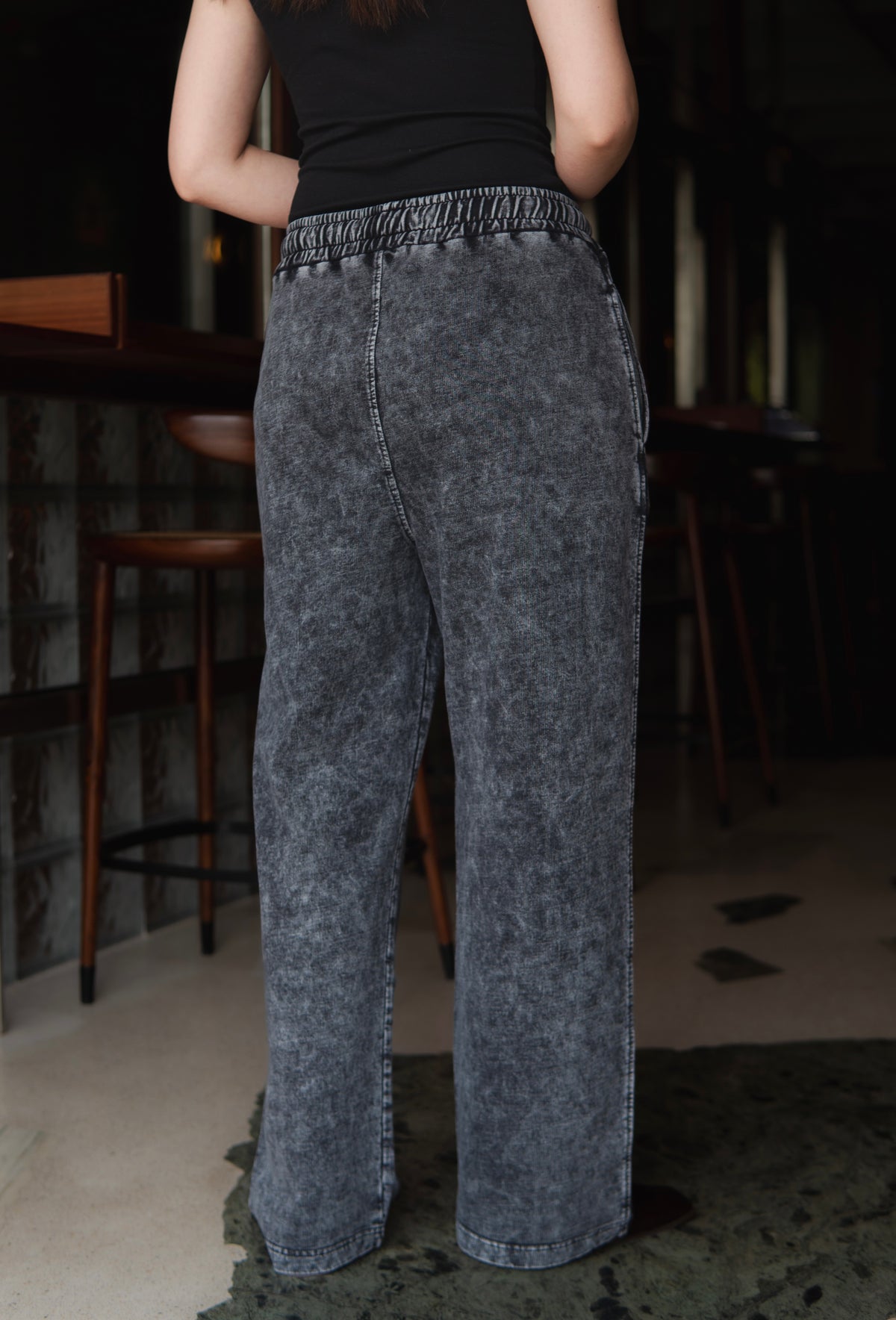GREY ACID WASH TROUSER (UNISEX)
