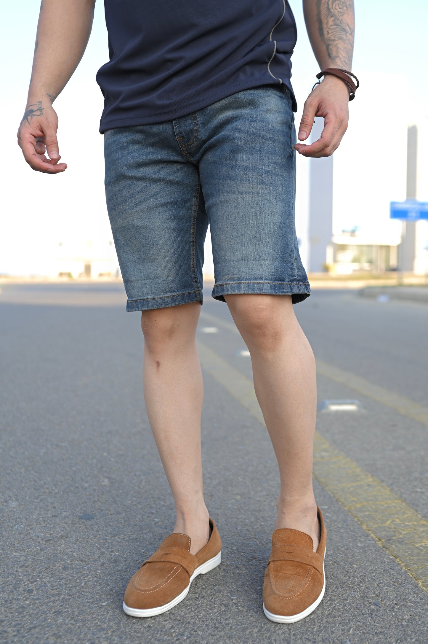 BLUE DENIM SHORTS