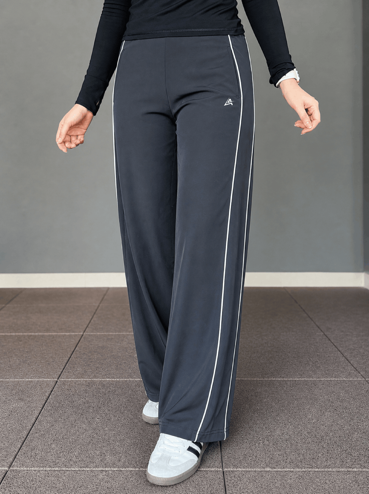 WOMEN CHARCOAL GREY ESSENTIAL LUXE TROUSER