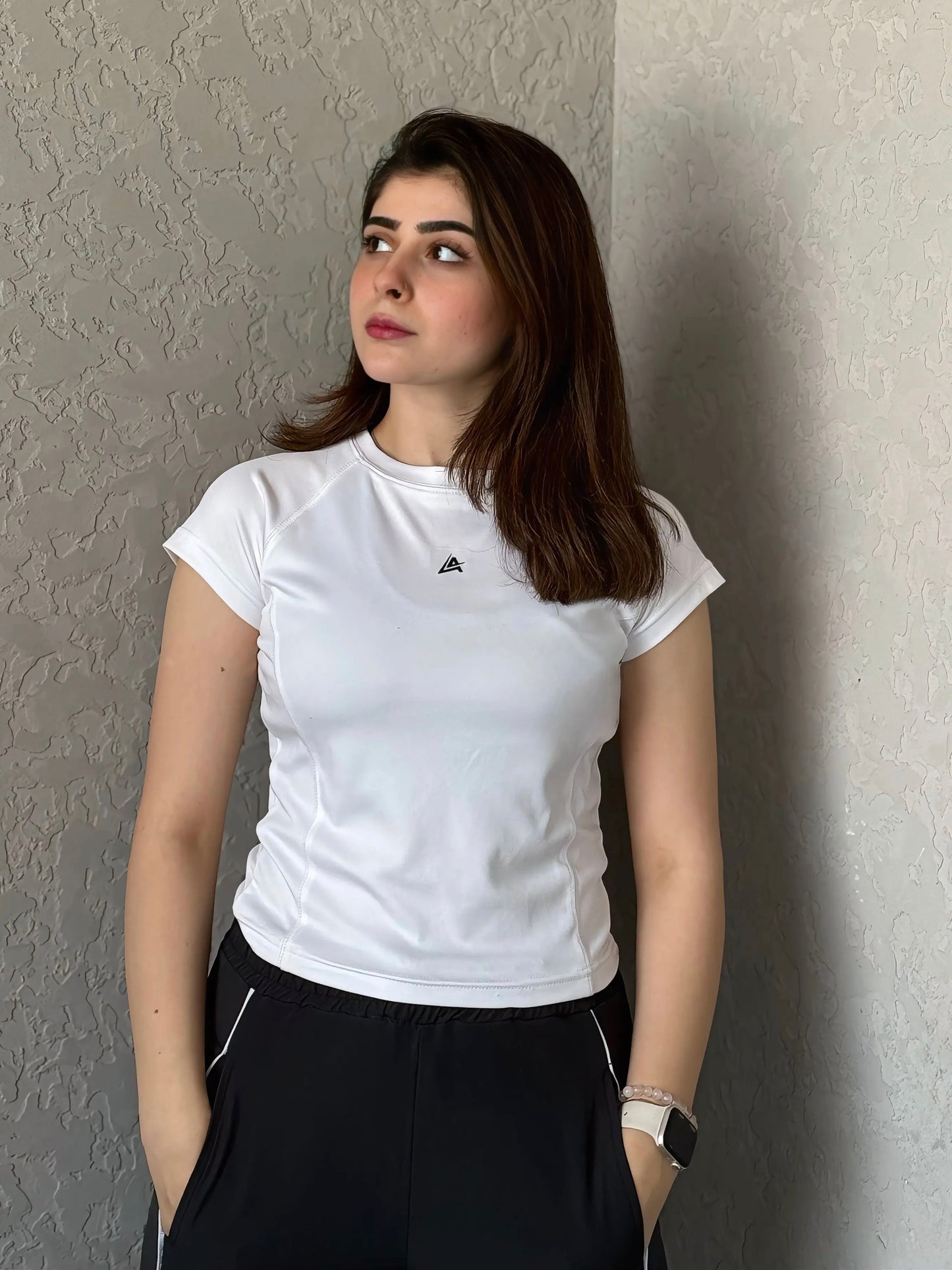 WOMEN WHITE COMPRESSION TEE