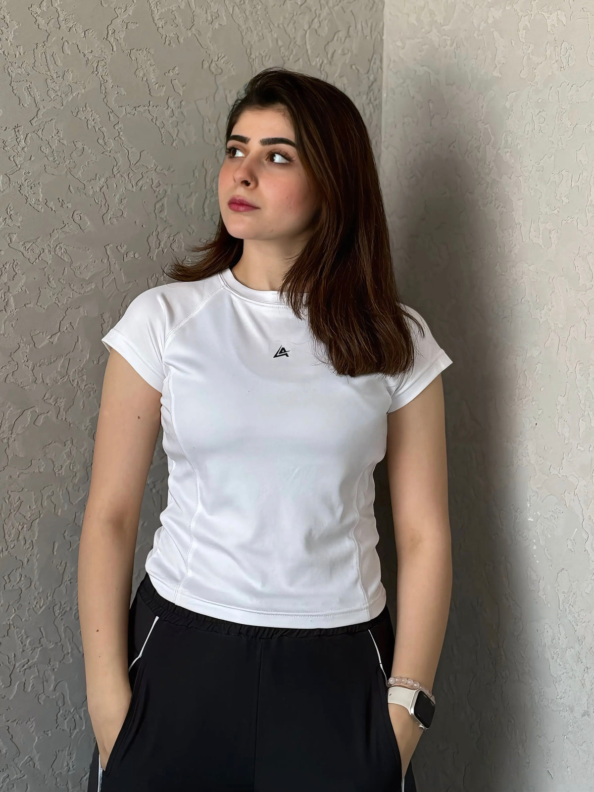WOMEN WHITE COMPRESSION TEE