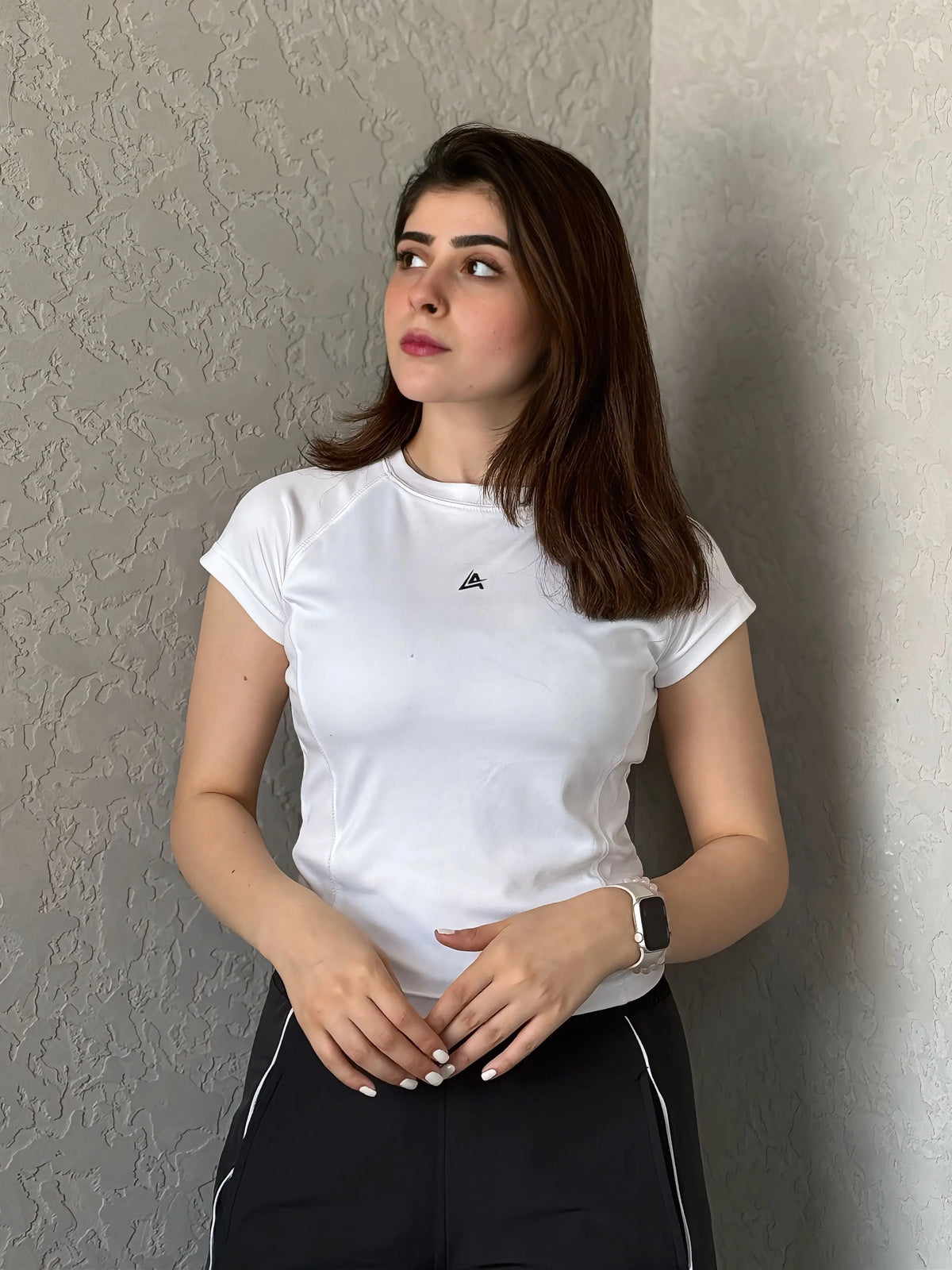 WOMEN WHITE COMPRESSION TEE