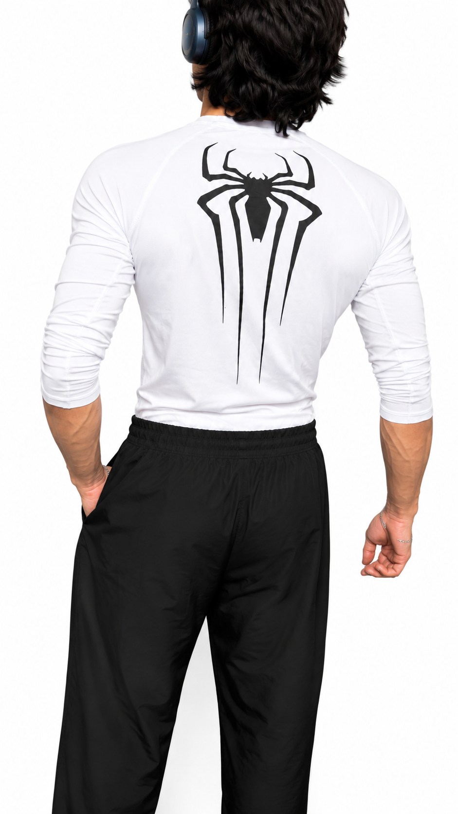 MEN'S SPIDER PERFORMANCE COMPRESSION TEE – WHITE
