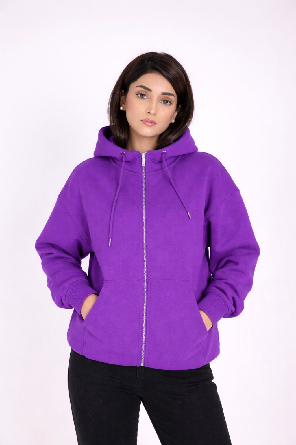 DEEP PURPLE ZIP-UP HOODIE