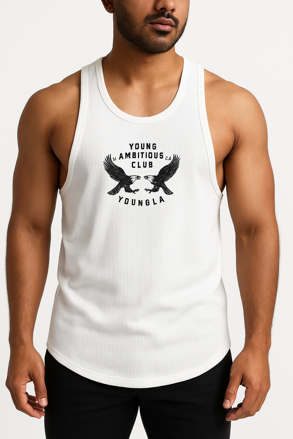 Men's Ribbed Vest - White