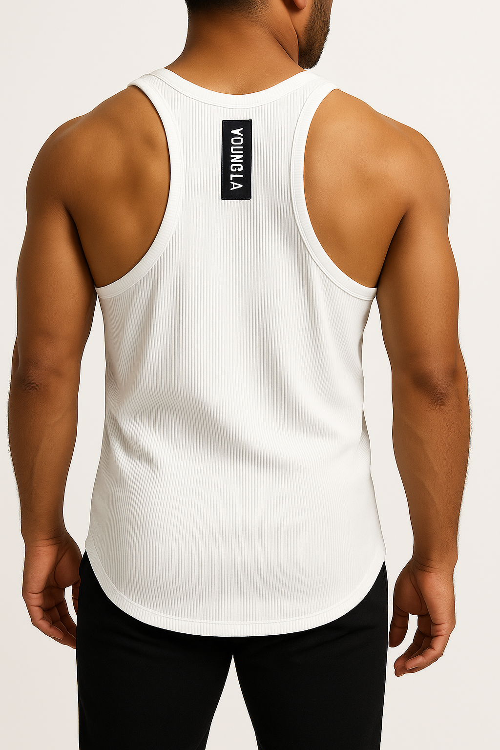 Men's Ribbed Vest - White