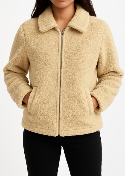 BEIGE SHERPA JACKET