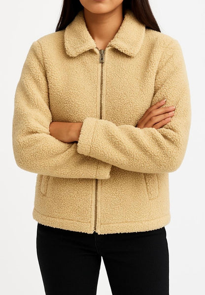 BEIGE SHERPA JACKET