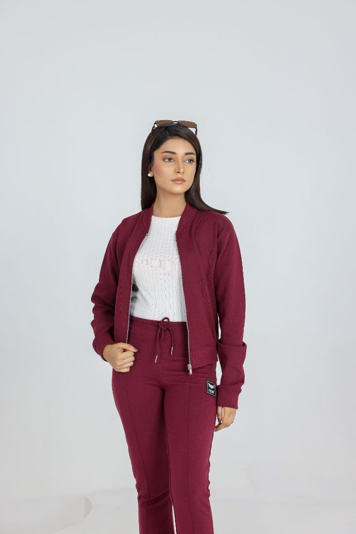 WINE ZIP-UP SWEAT JACKET