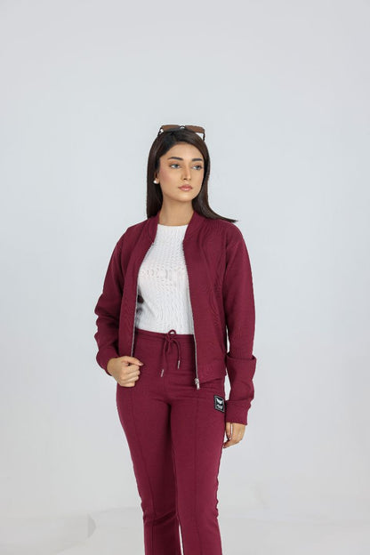 WINE ZIP-UP SWEAT JACKET