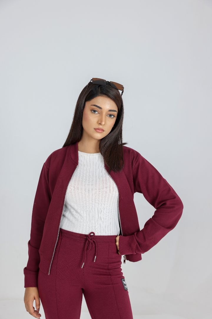 WINE ZIP-UP SWEAT JACKET