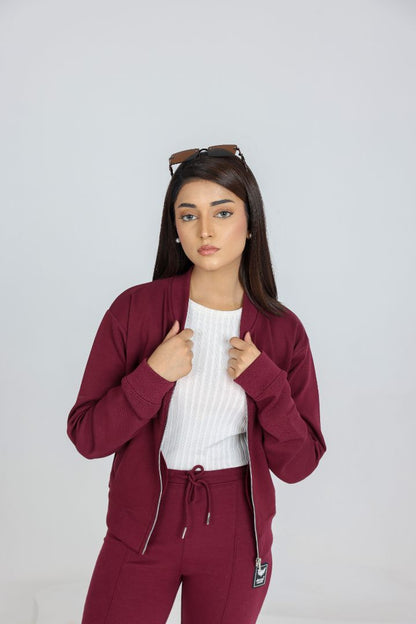 WINE ZIP-UP SWEAT JACKET