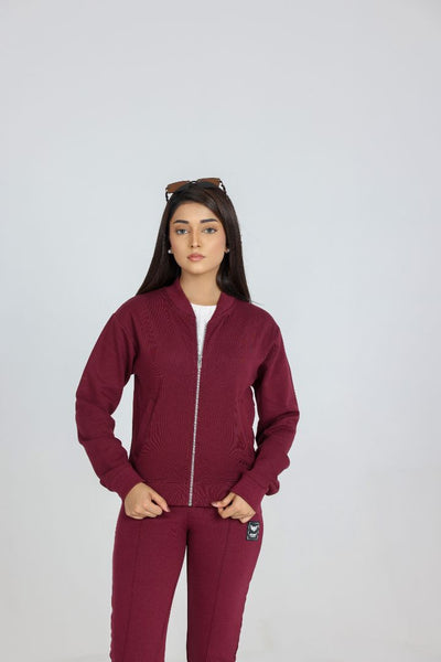 Women’s Zip-Up Jacket - Wine Red