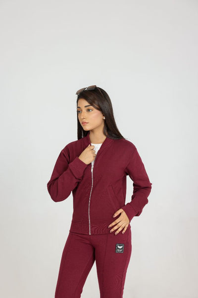 Women’s Zip-Up Jacket - Wine Red