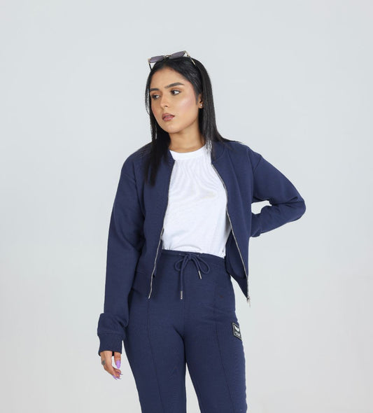 NAVY ZIP-UP SWEAT JACKET