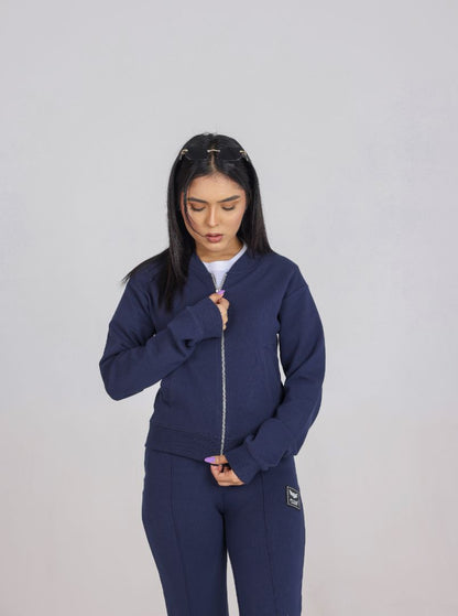 NAVY ZIP-UP SWEAT JACKET