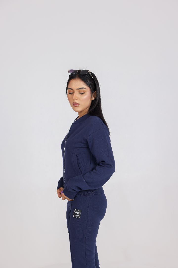NAVY ZIP-UP SWEAT JACKET