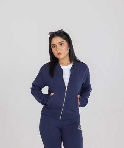 NAVY ZIP-UP SWEAT JACKET
