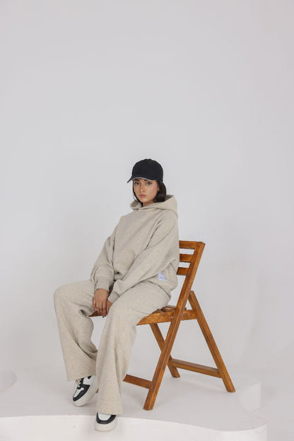 OVER SIZED BEIGE TRACKSUIT SET