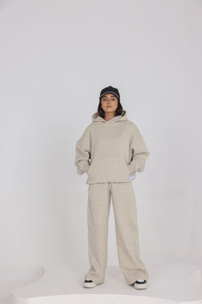OVER SIZED BEIGE TRACKSUIT SET