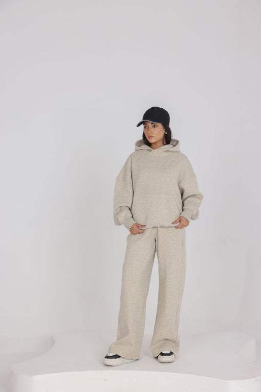 OVER SIZED BEIGE TRACKSUIT SET