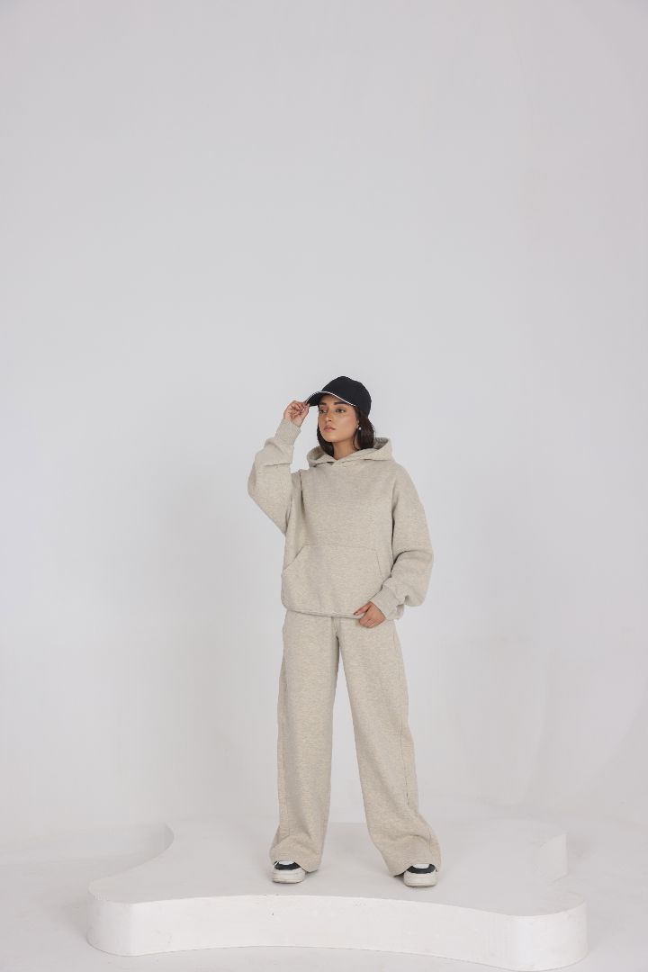 OVER SIZED BEIGE TRACKSUIT SET
