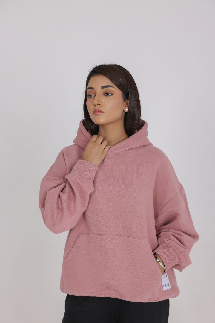 OVERSIZED MAUVE PINK HOOD