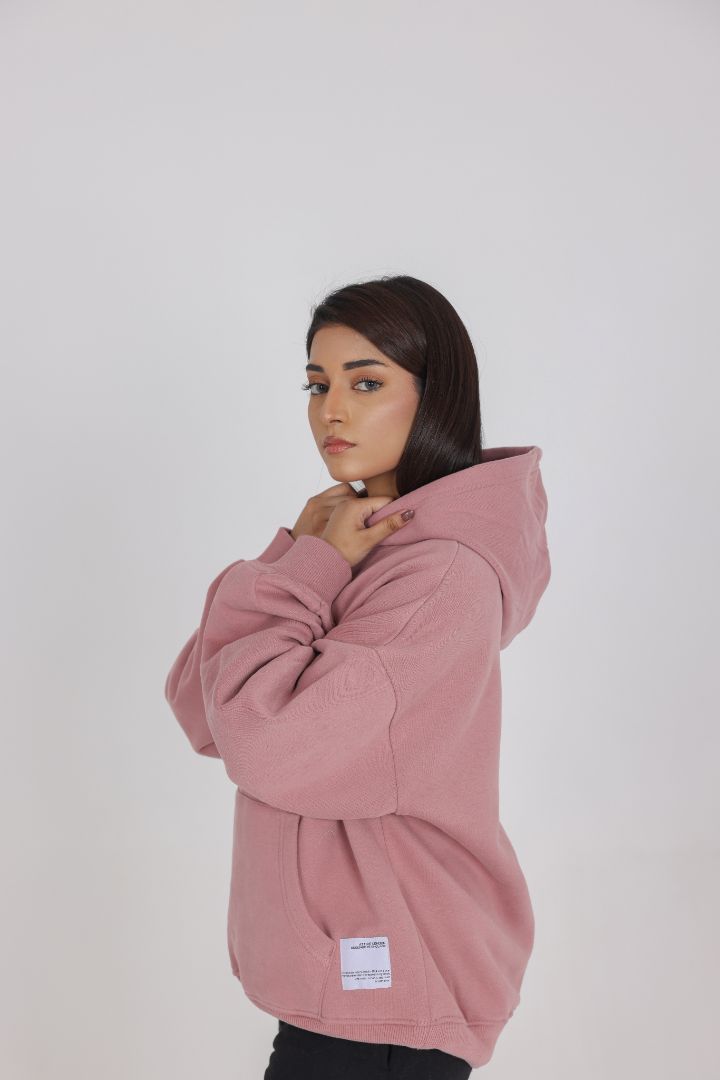 OVERSIZED MAUVE PINK HOOD