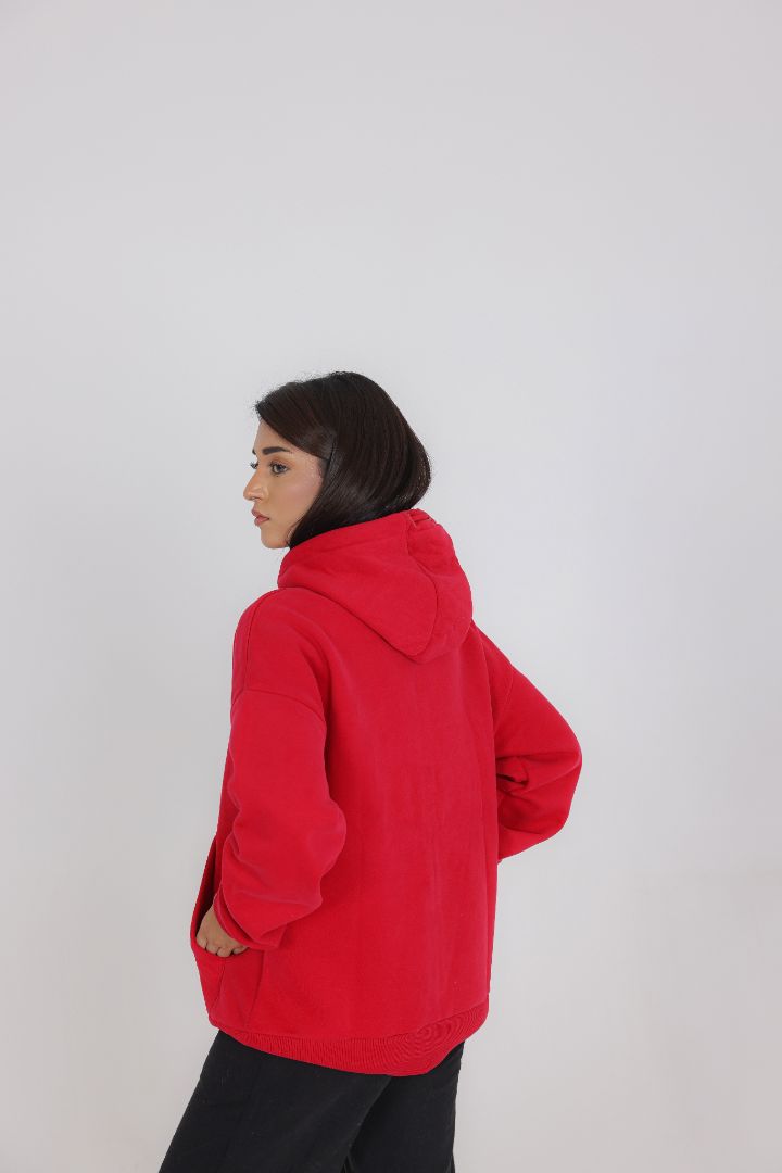 RED ZIP-UP HOODIE