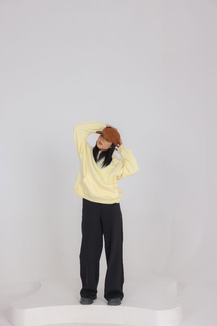 SOFT YELLOW OVERSIZED HOODIE