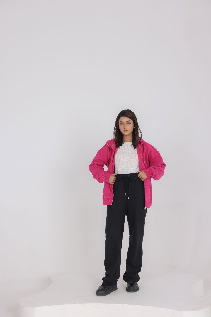 DUSTY PINK ZIP-UP HOODIE