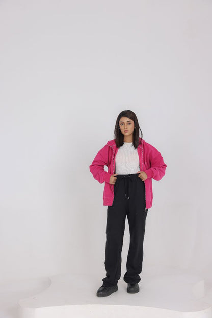 DUSTY PINK ZIP-UP HOODIE