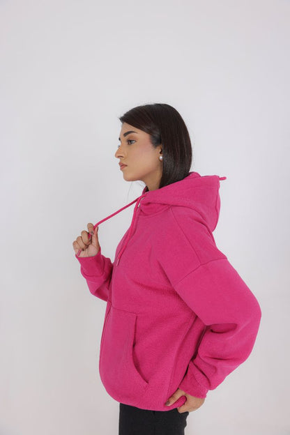 DUSTY PINK ZIP-UP HOODIE