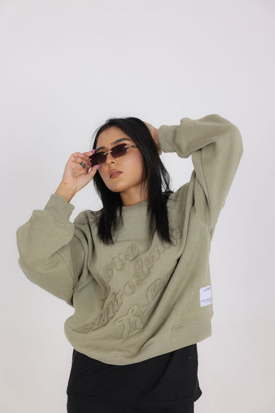 OVERSIZED SAGE GREEN SWEAT SHIRT