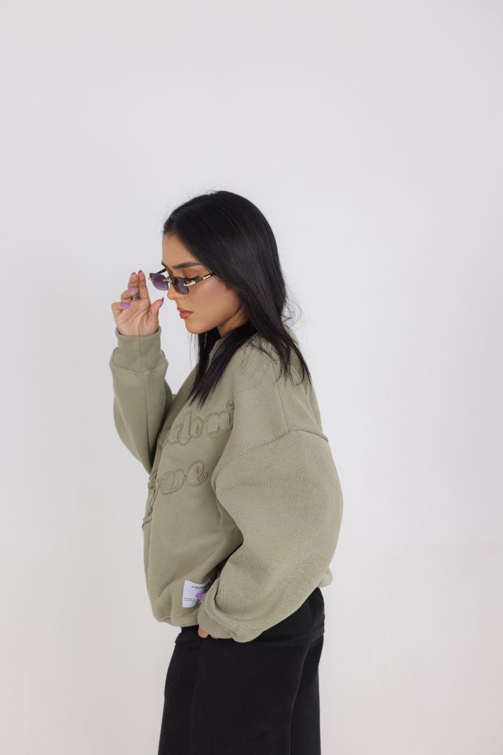 OVERSIZED SAGE GREEN SWEAT SHIRT