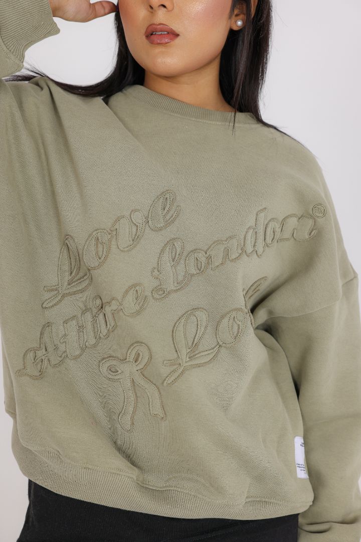 OLIVE GREEN SWEAT SHIRT