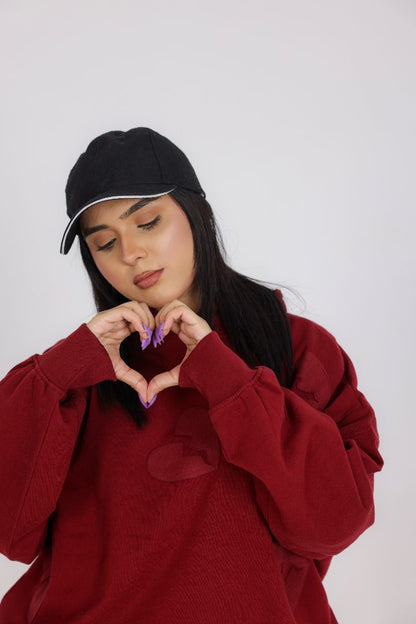 DEEP RED OVERSIZED HOODIE