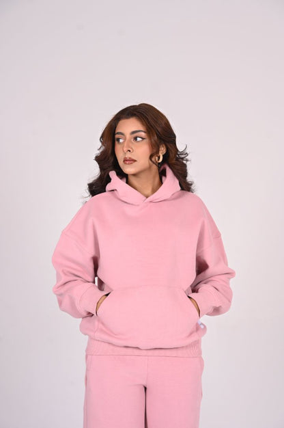 OVER SIZED SOFT PINK TRACKSUIT SET