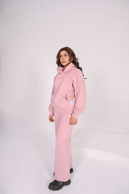 OVER SIZED SOFT PINK TRACKSUIT SET