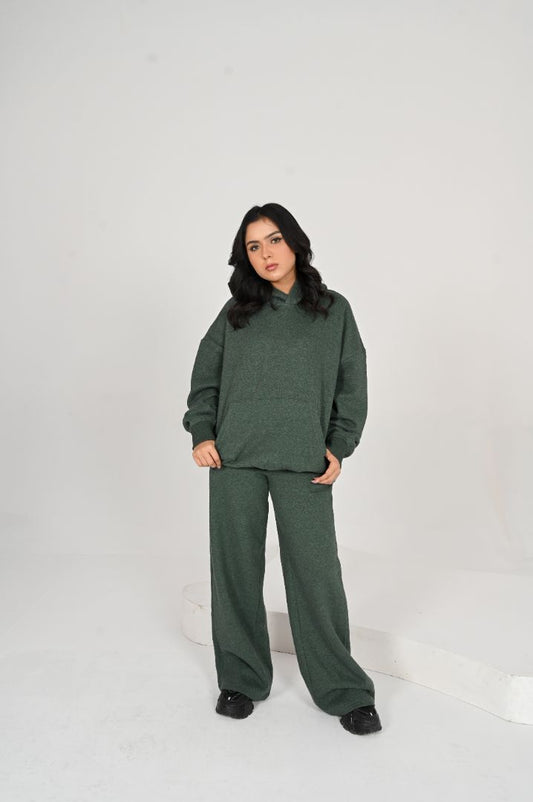 OVER SIZED DARK GREEN TRACKSUIT SET
