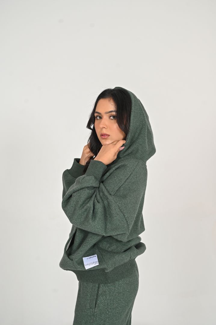 OVER SIZED DARK GREEN TRACKSUIT SET