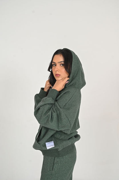 OVER SIZED DARK GREEN TRACKSUIT SET