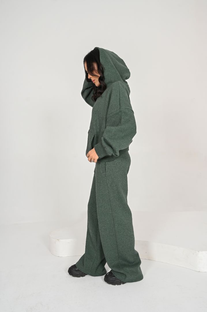 OVER SIZED DARK GREEN TRACKSUIT SET