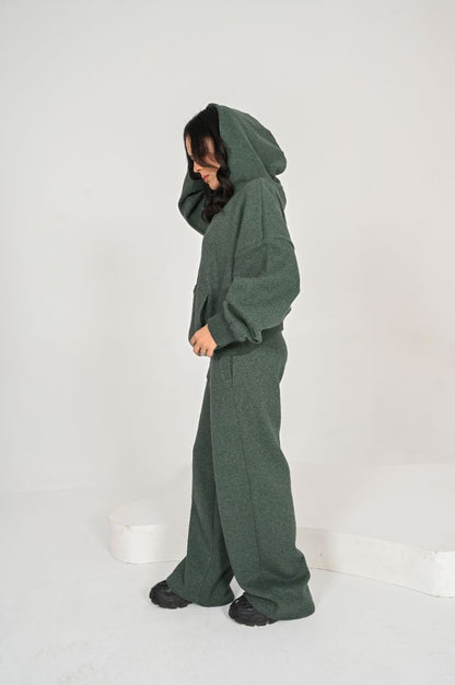 OVER SIZED DARK GREEN TRACKSUIT SET