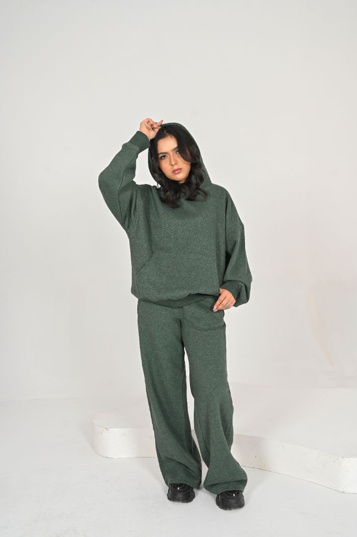 OVER SIZED DARK GREEN TRACKSUIT SET